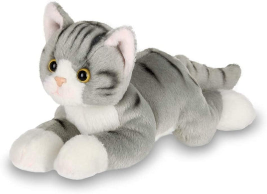 Lil' Socks Small Plush Stuffed Animal Gray Striped Tabby Cat, Kitten 8 inch