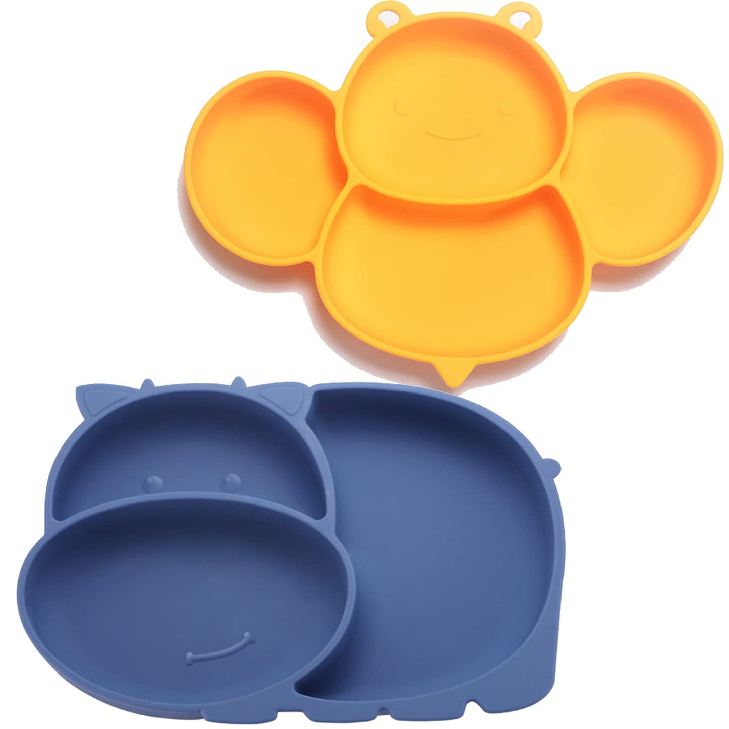 Silicone Baby Plates with Suction, Divided Placemat Dish for Toddlers and Kids