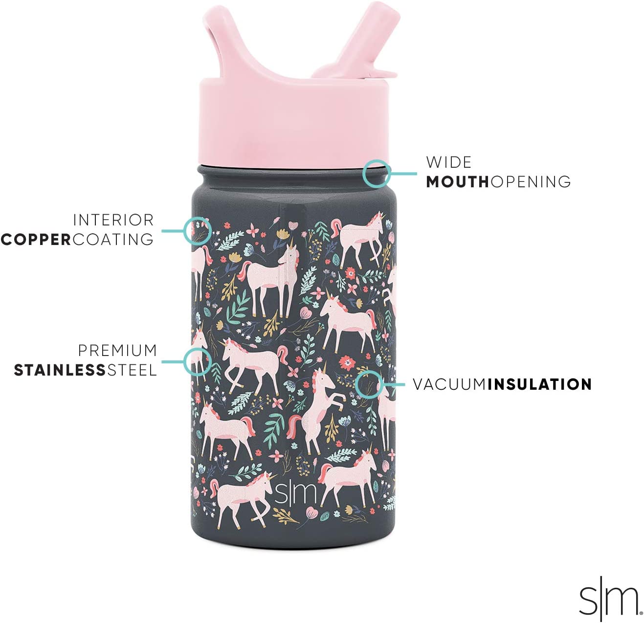 Simple Modern Kids Water Bottle with Straw Lid | Insulated Stainless Steel