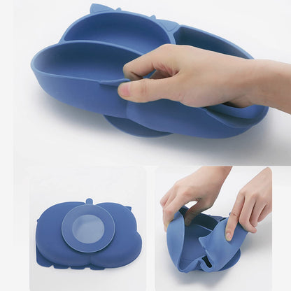 Silicone Baby Plates with Suction, Divided Placemat Dish for Toddlers and Kids